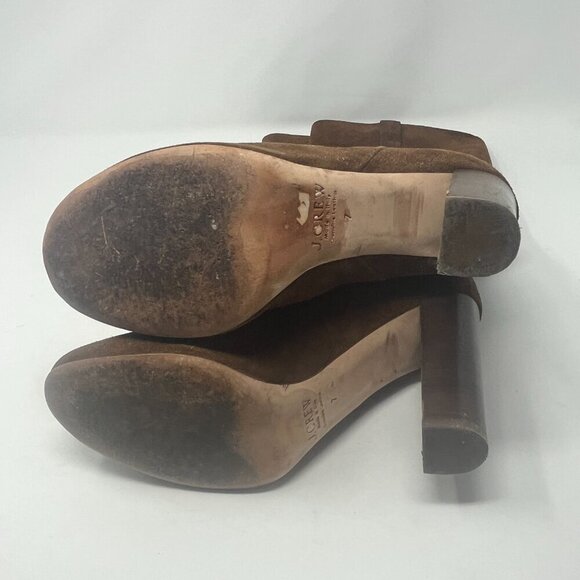 J. Crew heeled brown suede boots tall knee high 7 - Picture 11 of 15